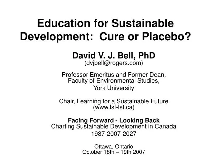 education for sustainable development cure or placebo