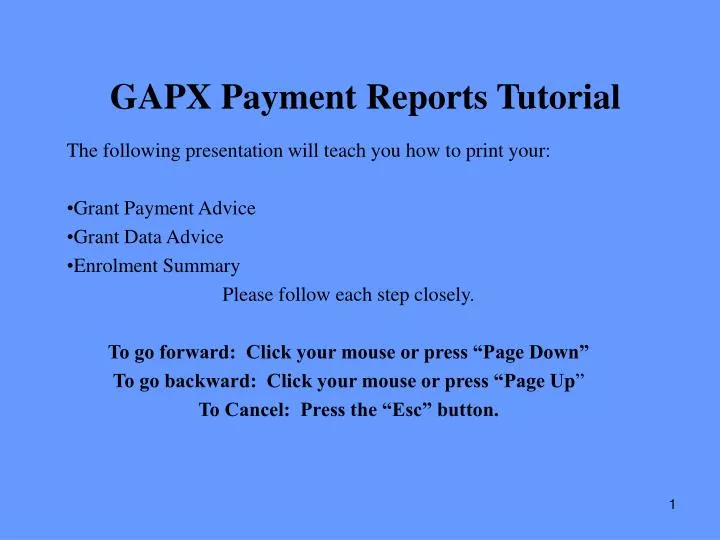 gapx payment reports tutorial