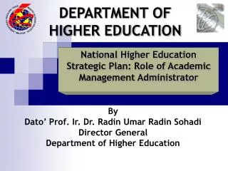 DEPARTMENT OF HIGHER EDUCATION