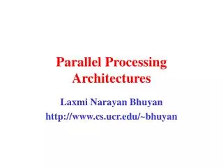 Parallel Processing Architectures