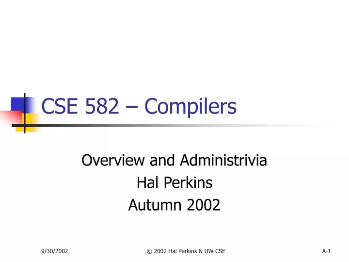 cse 582 compilers