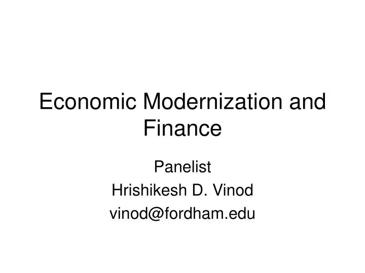 economic modernization and finance