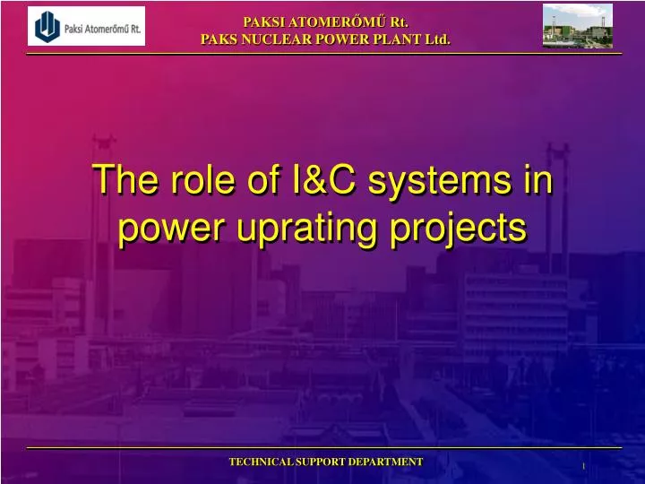 the role of i c systems in power uprating projects