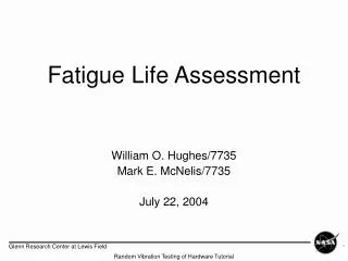 Fatigue Life Assessment