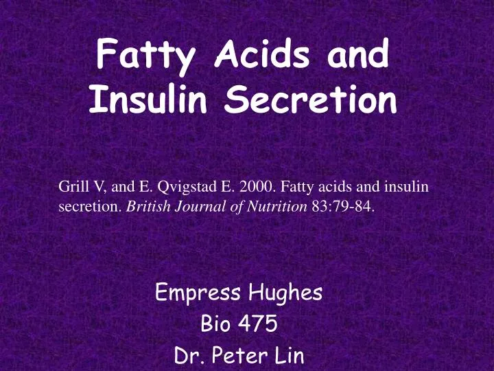 fatty acids and insulin secretion