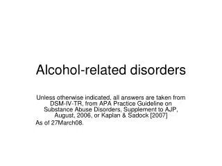 Alcohol-related disorders