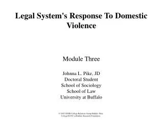 Legal System's Response To Domestic Violence