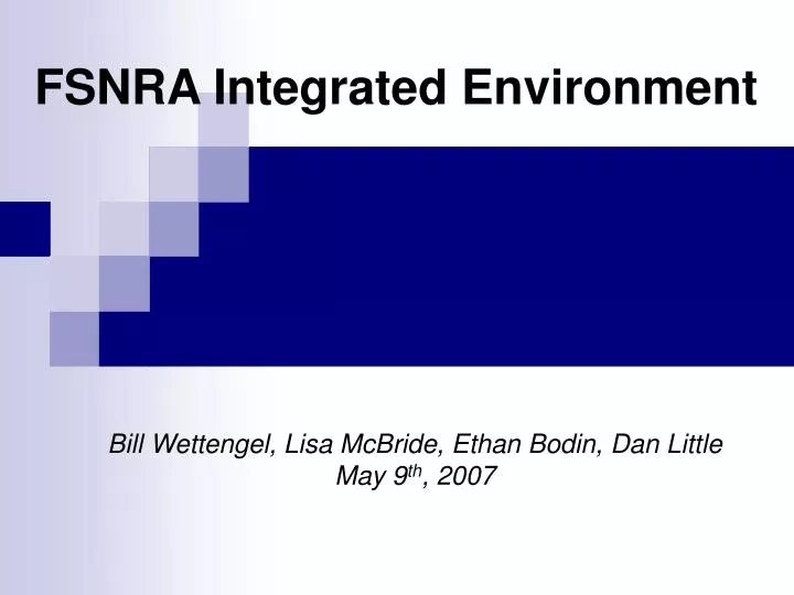 fsnra integrated environment