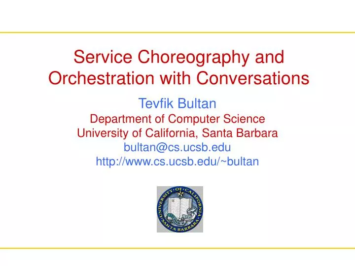 service choreography and orchestration with conversations