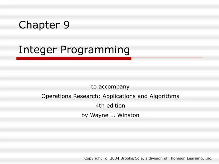 chapter 9 integer programming