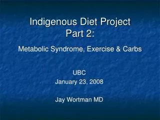 Metabolic Syndrome, Exercise &amp; Carbs