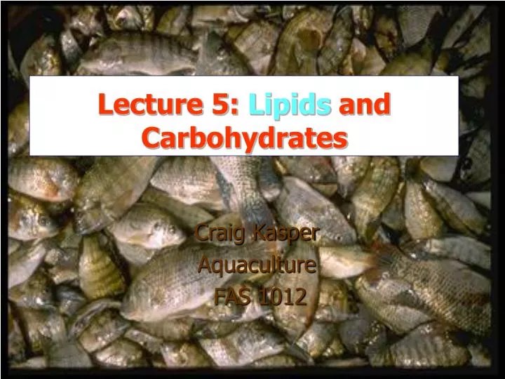 lecture 5 lipids and carbohydrates