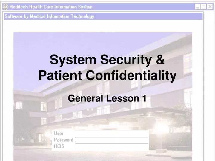 system security patient confidentiality