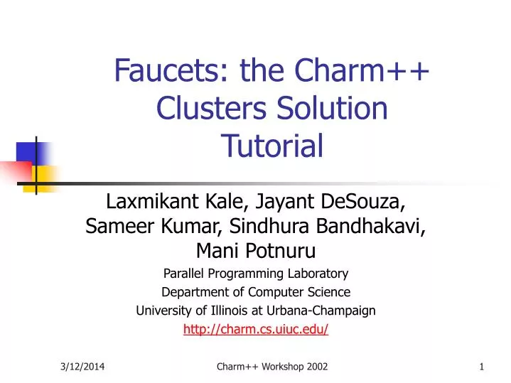 faucets the charm clusters solution tutorial