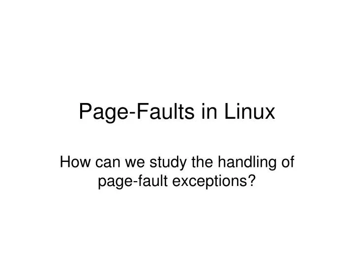 page faults in linux
