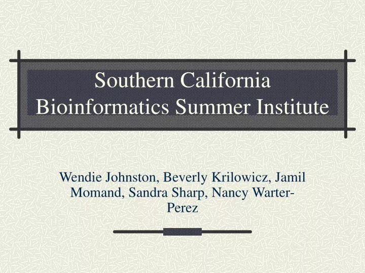 southern california bioinformatics summer institute