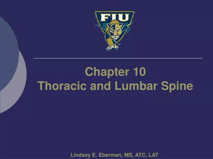 chapter 10 thoracic and lumbar spine