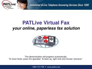 PATLive Virtual Fax your online, paperless fax solution