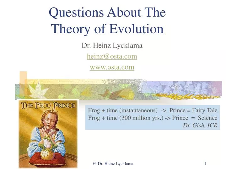 questions about the theory of evolution