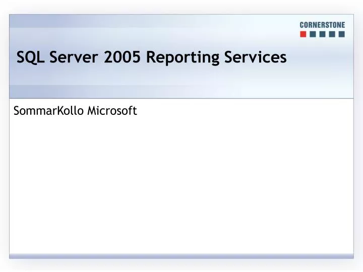 sql server 2005 reporting services