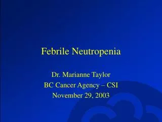 Febrile Neutropenia