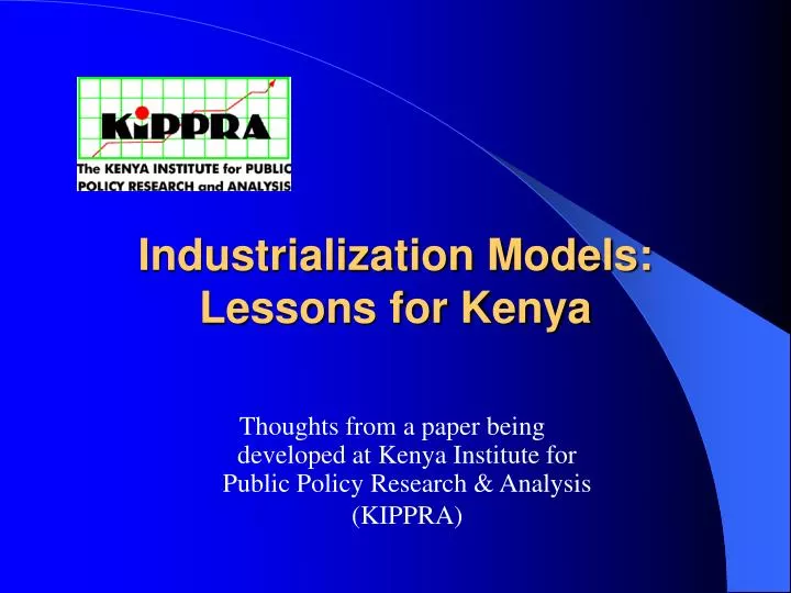 industrialization models lessons for kenya
