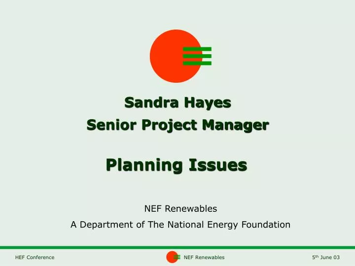 sandra hayes senior project manager