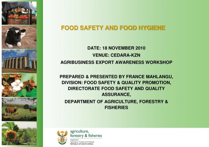 food safety and food hygiene