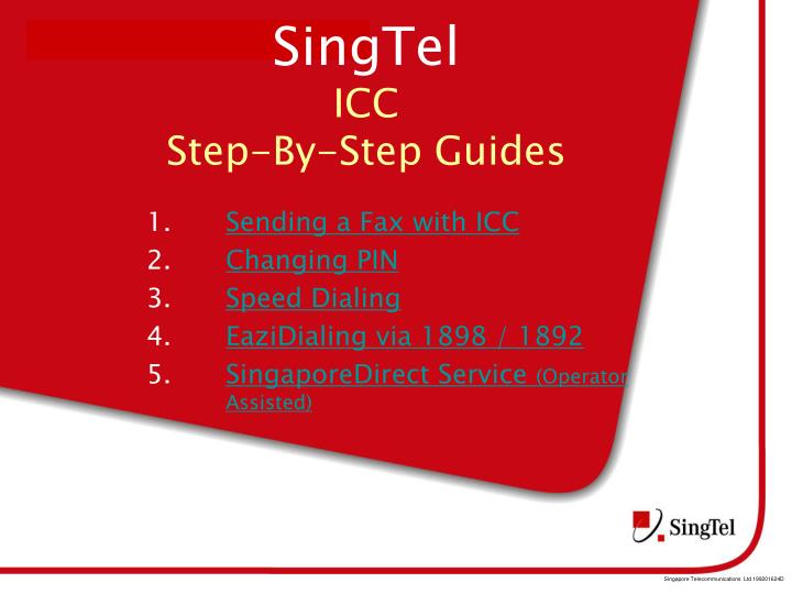 singtel icc step by step guides