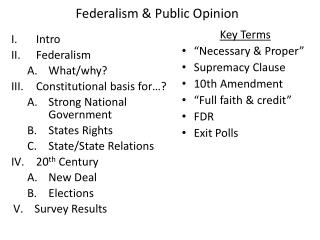Federalism &amp; Public Opinion