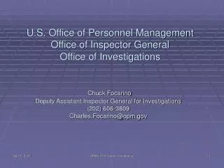 U.S. Office of Personnel Management Office of Inspector General Office of Investigations