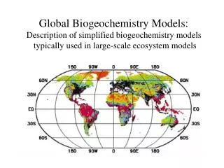 Global Biogeochemistry Models: Description of simplified biogeochemistry models typically used in large-scale ecosyste
