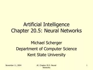 Artificial Intelligence Chapter 20.5: Neural Networks
