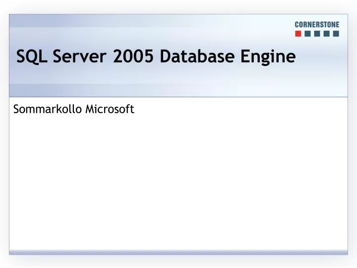 sql server 2005 database engine