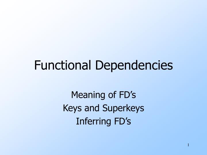 functional dependencies