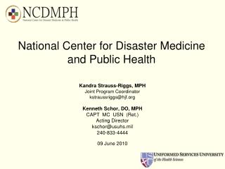 National Center for Disaster Medicine and Public Health