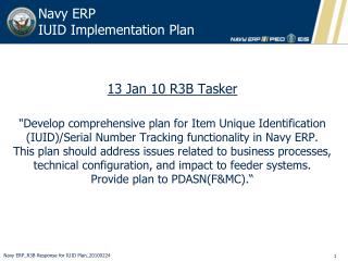 Navy ERP IUID Implementation Plan