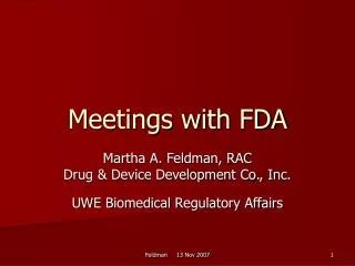 Meetings with FDA