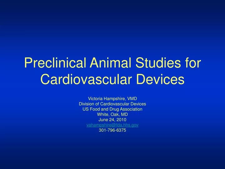 preclinical animal studies for cardiovascular devices