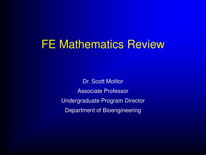 fe mathematics review