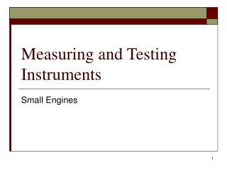 Measuring and Testing Instruments