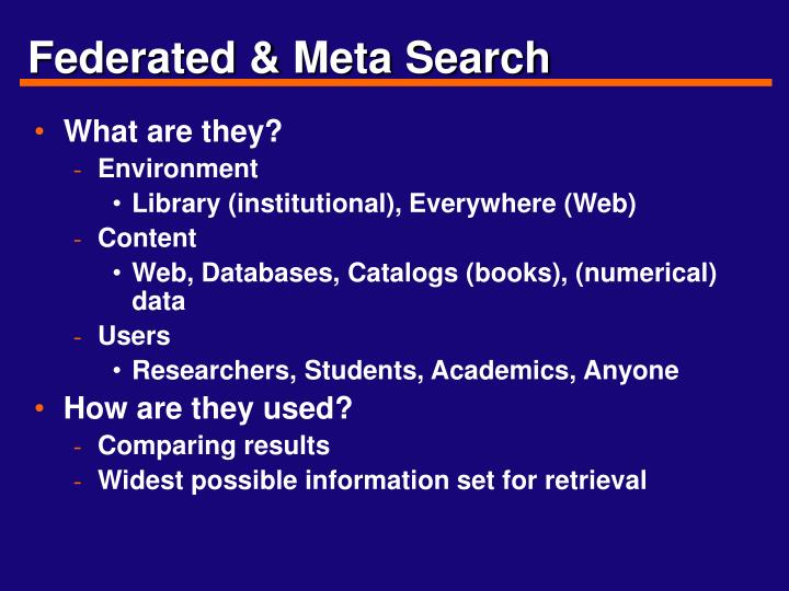 federated meta search