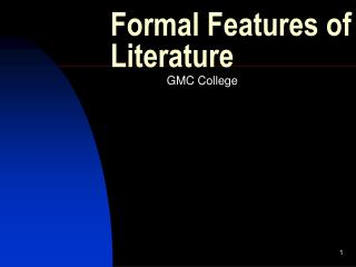 formal features of literature