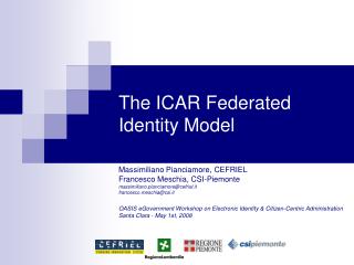 The ICAR Federated Identity Model