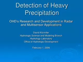 Detection of Heavy Precipitation