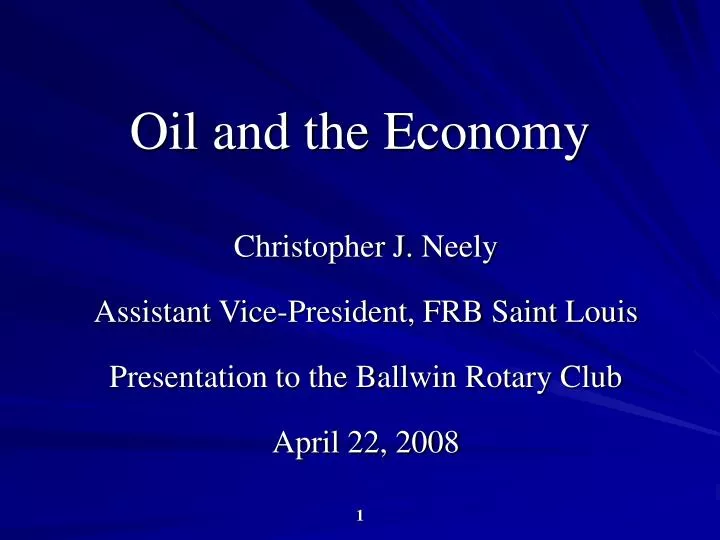 oil and the economy