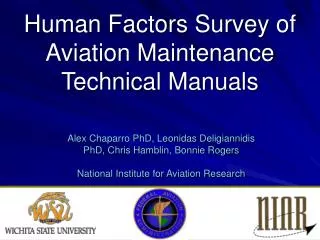 Human Factors Survey of Aviation Maintenance Technical Manuals
