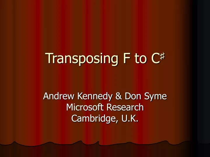 transposing f to c