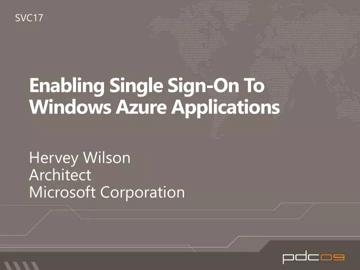 enabling single sign on to windows azure applications