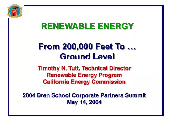 renewable energy from 200 000 feet to ground level